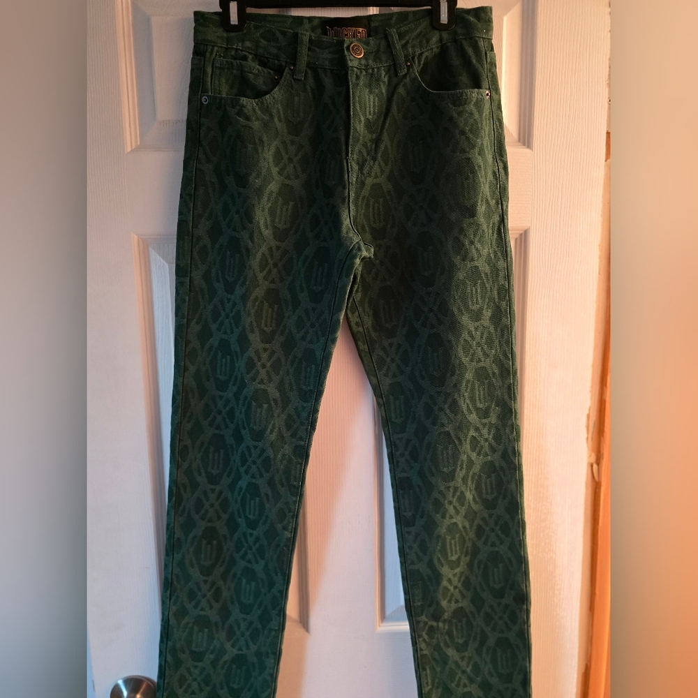 Green Patterned Pants - Picture 4 of 5